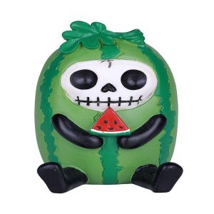 Ebros Furrybones Tropical Fresh Fruit Watermelon Figurine Small 3 Inch Tall Furry Bones Healthy Fruits Costumed Skeleton Decor Halloween Collectible Statue