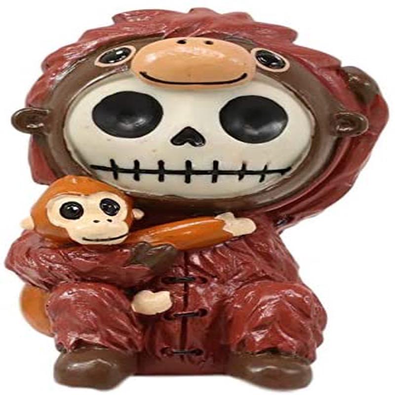 Ebros Furrybones Utan The Orangutan Hooded Skeleton Monster Collectible Sculptur