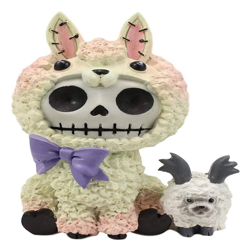 Ebros Gift 3.25" Tall Furrybones Paco The Fluffy Sheep Lamb with Purple Ribbon Collectible Figurine