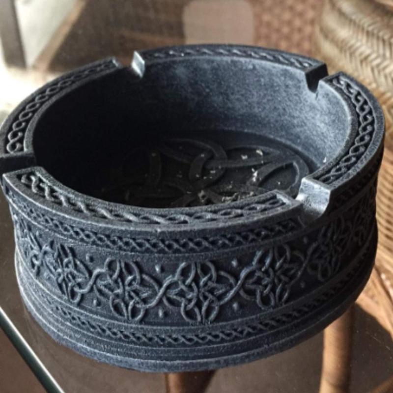 Ebros Gift 5" D Round Celtic Tribal Knotwork Dara Knots Design Ashtray