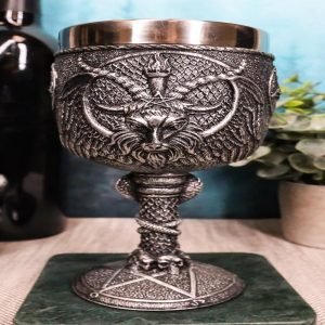 Ebros Dark Baphomet Wine Goblet Drink Beverage Chalice Knights Of Templar