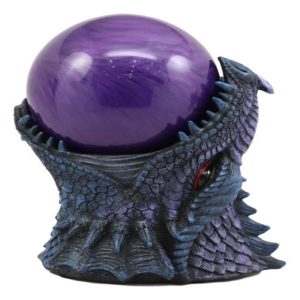 Ebros Giant Serpentine Bahamut Fire Dragon With Purple Sand Storm Ball Figurine