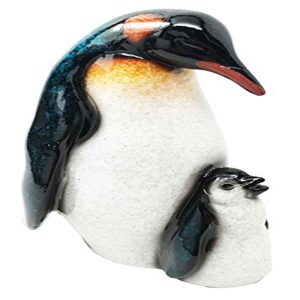 Ebros Gift Antarctica Natural Habitat Warrior Emperor Penguin Father and Chick Figurine Collectibles Sculpture