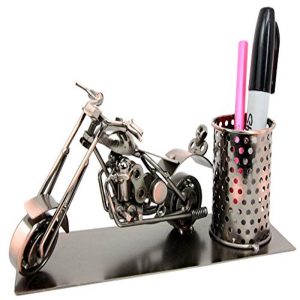 Ebros Gift Chopper Motorbike Hand Made Metal Stationery Organizer Holder Desktop Office Decor Gift