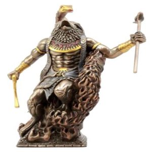 Ebros Gift Egyptian Horus Ra Rising with Fire Cobra Statue Figurine