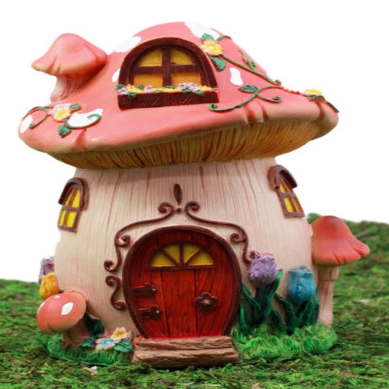 Ebros Gift Enchanted Fairy Garden Miniature Mushroom Toadstool Cottage House Figurine 6.25"H Do It Yourself Ideas For Your Home