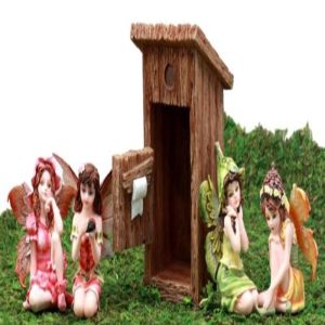 Ebros Gift Enchanted Fairy Garden Miniatures Starter Kit Cottage House with Mini Fairy Figurines Do It Yourself Ideas for Your Home (Cottage Outhouse Kit)