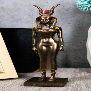 Ebros Egyptian Queen Goddess Isis Ra Decorative Figurine 9"H In Faux Bronze Sculpture