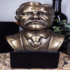 Ebros Gift Bronzed Resin USA President Theodore Roosevelt Bust Figurine 26th