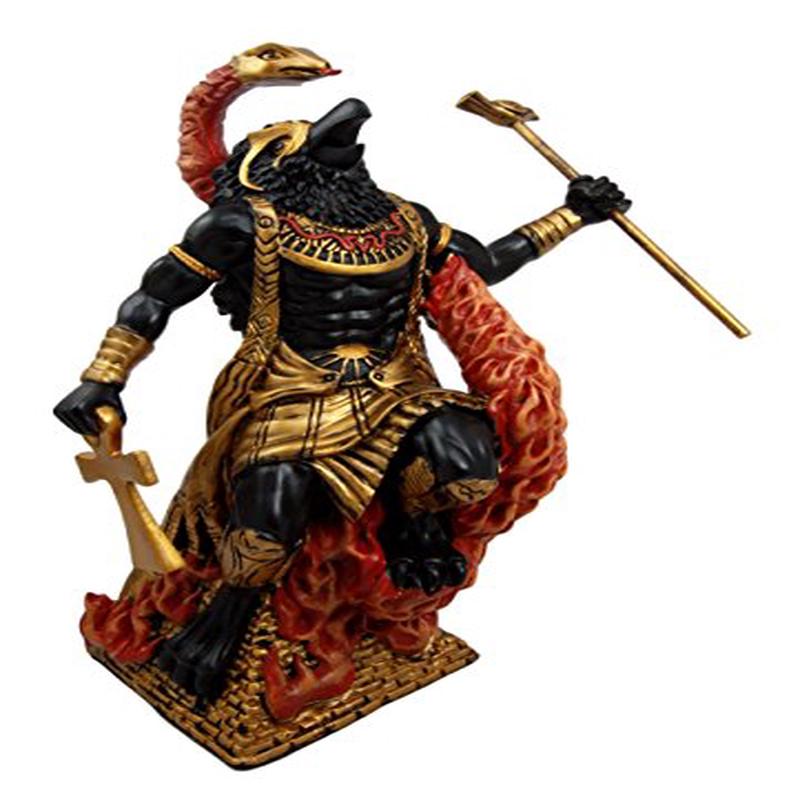Ebros Gift Egyptian Mythology Horus Ra With Fire Cobra Deity of War & Sky Figurine 9"H