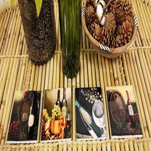 Ebros Gift Everything Is Better With Wine Colorful Vintage Collection Coasters For Drinks 4pc Set Ceramic Tiles With Cork Backing Vineyard Winery Grapes Coaster Pack of 4 Furniture Protectors