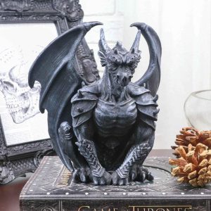 Crouching Gothic Winged Dragon Guardian Chimera Gargoyle Decorative Figurine