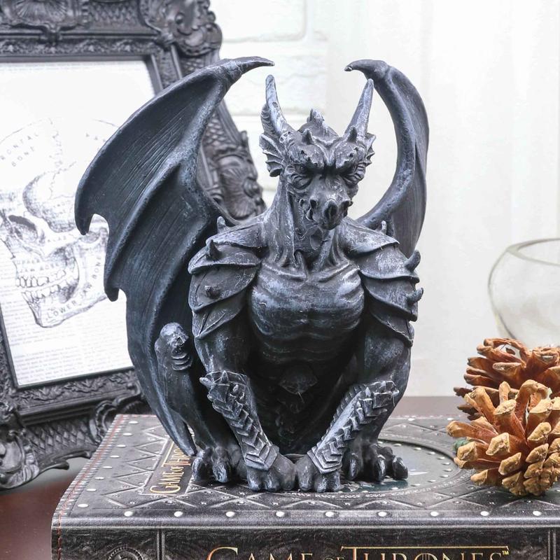 Crouching Gothic Winged Dragon Guardian Chimera Gargoyle Decorative Figurine