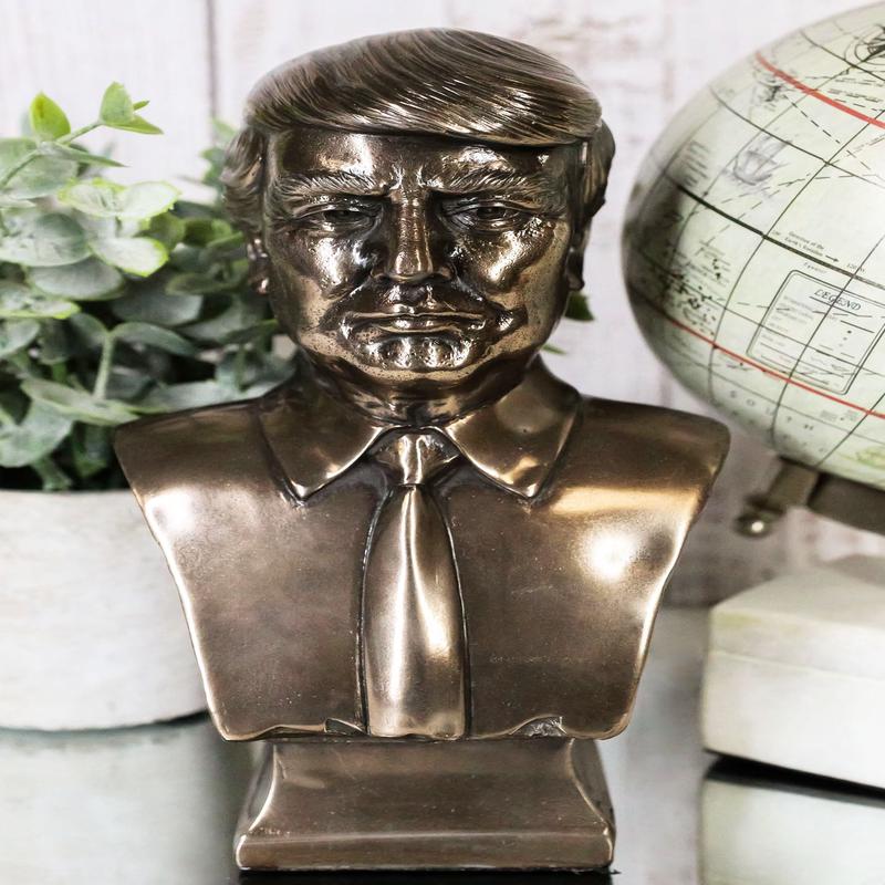 Ebros Bronzed Resin USA President Donald J Trump Bust Figurine MAGA 7.5"H