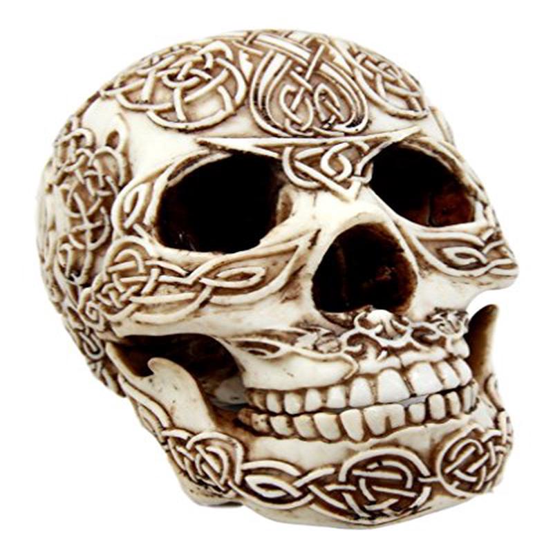 Ebros DOD Celtic Celestial Heavens Tribal Tattoo Skull Figurine 7.5" L