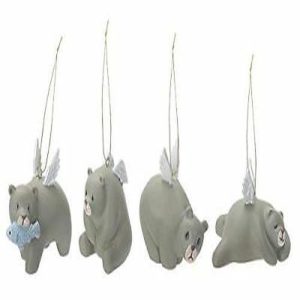 Ebros Gift Flying Bears Winston Set of 4 Hanging Ornaments Decorations Value Bun