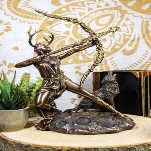 Ebros Gift Greek Goddess Artemis Figurine Roman Diana The Huntress Bearing Bow And Arrow Sculpture 11.5"H