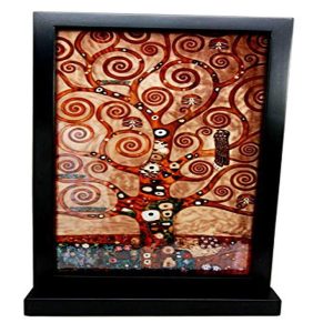Ebros Gift Gustav Klimt Tree Of Life Stoclet Frieze Stained Glass Art Wall Decor or Flat Surface Display Decor