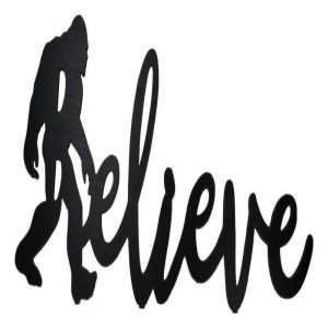 Legend Bigfoot Sasquatch Big Foot Believe Word Sign Cutout MDF Wood Wall Decor