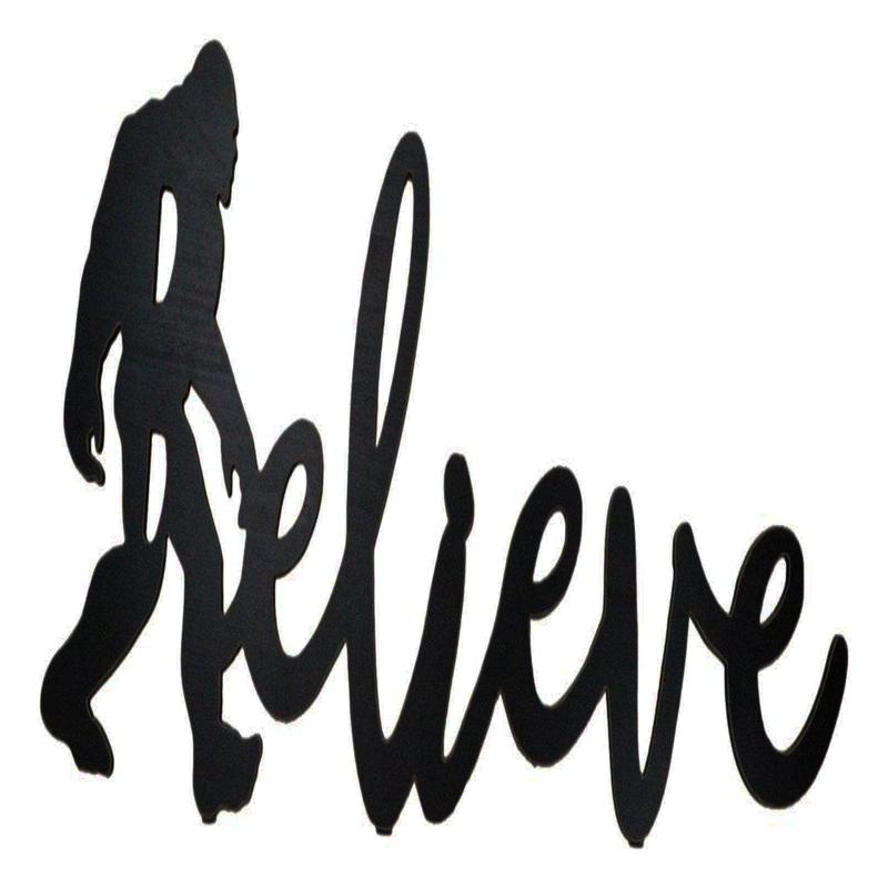 Legend Bigfoot Sasquatch Big Foot Believe Word Sign Cutout MDF Wood Wall Decor