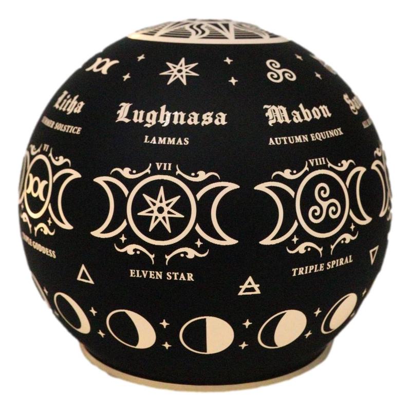 Pagan Calendar Wheel Of The Year Triple Moon Sacred Symbols LED Globe Light