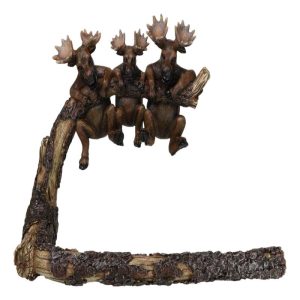 Rustic Western Elk Moose Hanging On Tree Branch Wall Hand Towel Holder Bar