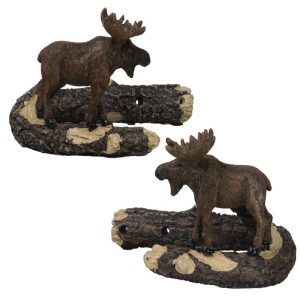 Set of 2 Rustic Western Bull Moose On Branch Drapery Curtain Holdback Tie Back