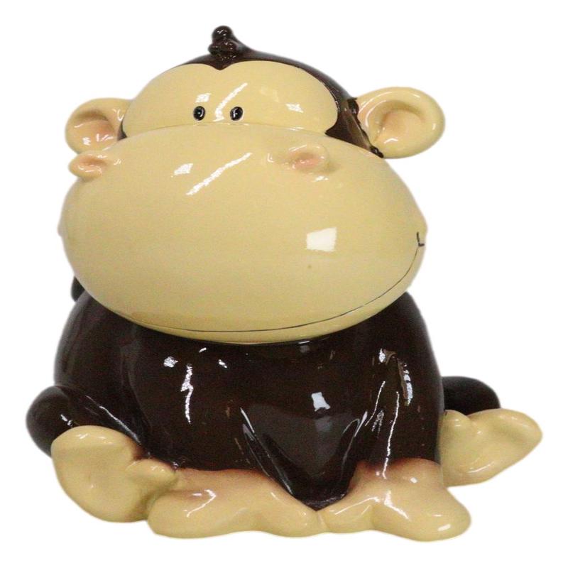 Whimsical Playful Ape Chimp Monkey Money Coin Savings Piggy Bank Figurine