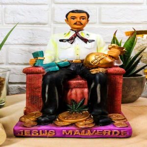 Ebros Gift Jesus Malverde Statue Angel Of The Poor Sinaloa Religious Figurine Mexico Decor 6.25"Tall