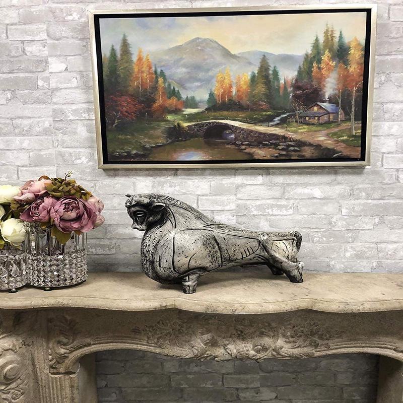 Ebros Gift Large 18.5" L Bovine Bull Cow Statue Reproduction by Viktor Schreckengost 1955 Replica Cleveland Museum of Art Gallery Quality Home Decor Centerpiece Figurine Animal Bulls Cows Sculpture