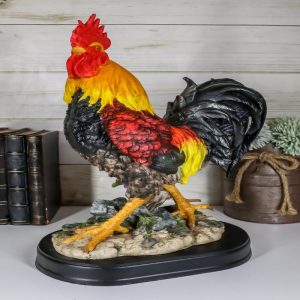 Ebros Gift Large Decorative Sunshine Country Barnyard Farm Rooster Chicken Figurine 13.5"H