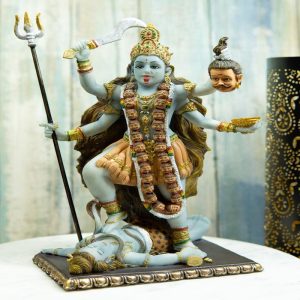 Ebros Gift Mahavidya Devi Kali Holding Severed Head Of The Ego Figurine 9"Tall In Vivid Colors Hindu Goddess Of Time And Death Eastern Enlightenment Altar Decor