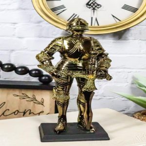 Ebros Medieval Kingdom European Suit Of Armor Knight Of Chivalry Swordsman Figurine