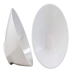 Contemporary Octagon White Jade Melamine 9"Dia Soup Salad Bowls 48oz Set of 2