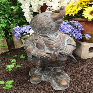 Ebros Gift Large Whimsical Hardworking Professor Mole With Glasses Garden Statue 21" Tall Hand Painted Resin In Aged Bronze Finish Rustic Fairy Tale Moles Patio Pool Lawn Outdoors Decorative Sculpture