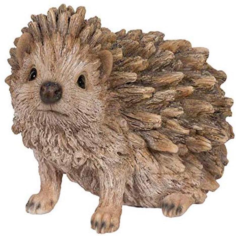 Ebros Gift Realist Driftwood Look Hedgehog Resin Figurine Statue