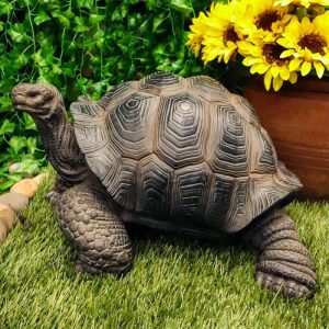 Ebros Gift Realistic Lifelike Galapagos Giant Tortoise Statue 17.25" Wide Marine Reptile Tortoises Garden Greeter Home and Patio Gallery Quality Sculpture