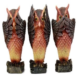 Ebros See Hear Speak No Evil Forest Owls Figurine Set Wisdom Of The Woods Decor