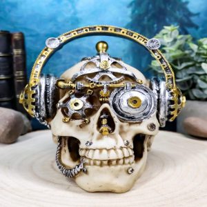 Ebros Steampunk Cyborg R&B Funk Music Fanatic with Headphone 5.75"L Figurine