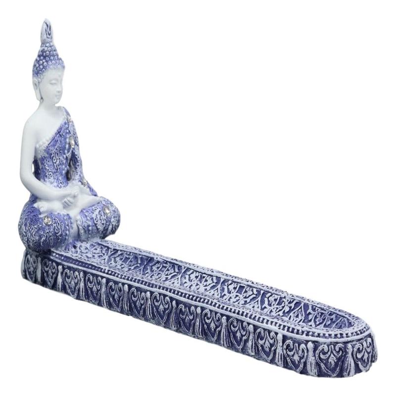 Ebros Terracotta Thai Buddha Amitabha Meditating in Dhyana Mudra Incense Holder Statue