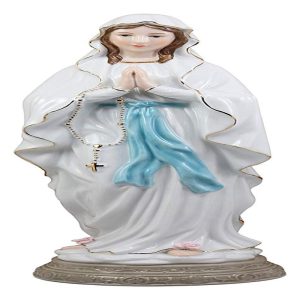 Ebros Gift Our Lady of Lourdes Roman Catholic Blessed Virgin Mary Fine Porcelain Statue 16" Tall Home Altar Decor Sculpture The Marian Apparitions Christian Decorative Earthenware