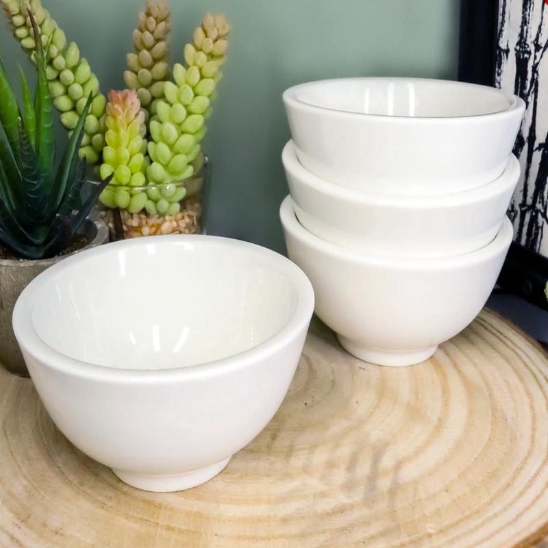 Ebros Gift Restaurant Grade Superior Quality Thick Wall Rice Bowl 8 oz 4.25" Diameter Set of 4