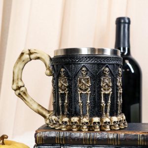 Ebros Gift Skeleton Ossuary Graveyard Labyrinth Death Tankard Coffee Beer Mug Cup