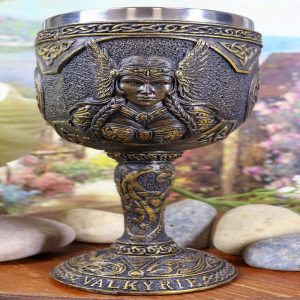 Ebros Goddess Valkyrie 7oz Resin Wine Goblet Chalice With Stainless Steel Liner