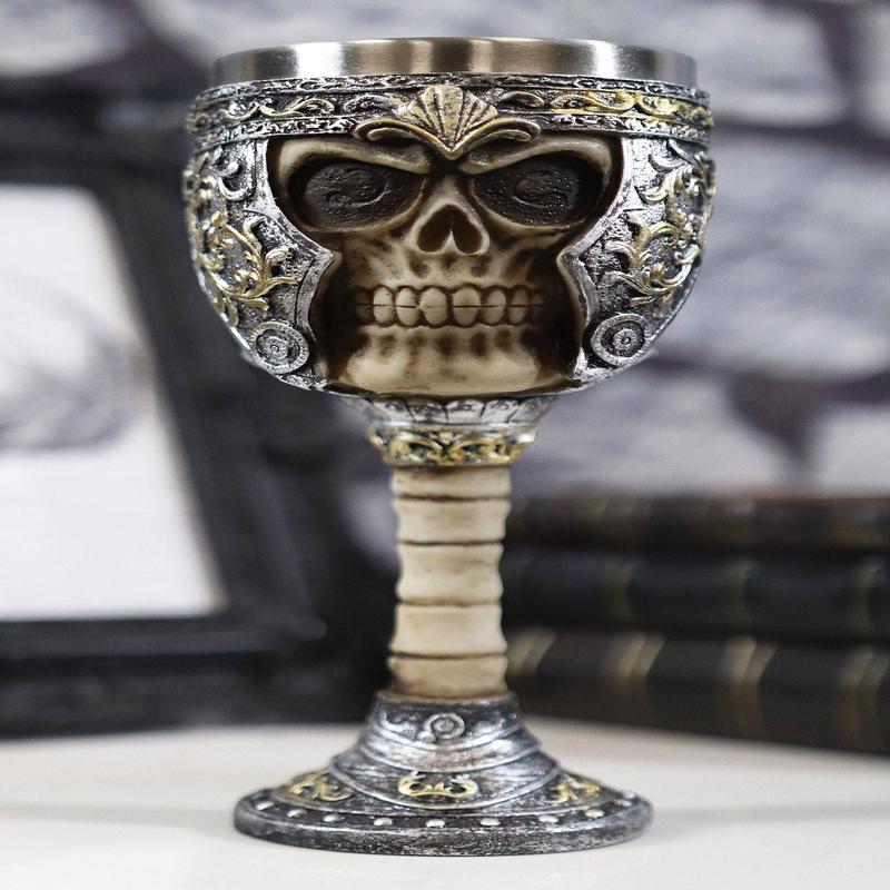 Ebros Roman Centurion General Helmet Skull Wine Drink Goblet Chalice Cup 6oz