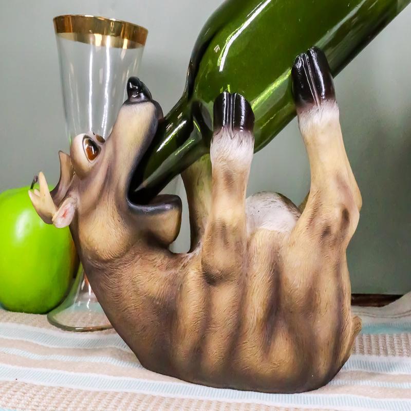Rustic Cabin Lodge Decor Drunk Comical Deer Wine Bottle Holder Figurine Decor