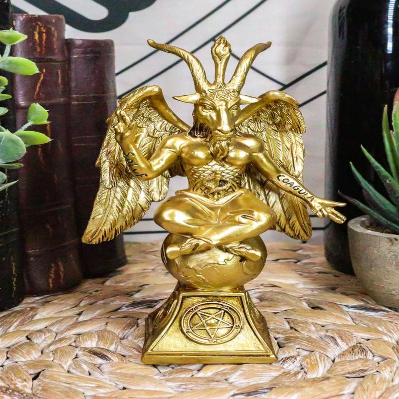 Sabbatic Goat Idol Baphomet Resin Statue The Horned God Goat of Mendes 6.5"H