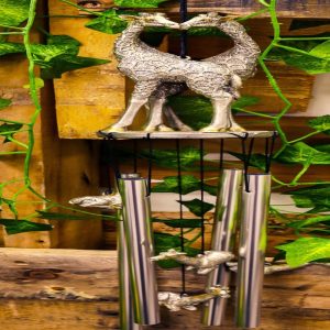 Safari Madagascar Two Giraffe Couples In Love Figurine Crown Garden Wind Chime