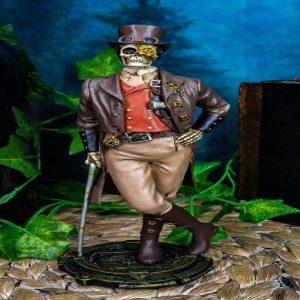 Steampunk Skeleton Costume Gentleman Figurine 8.75"H Detective Inspector Gadget