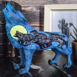 Ebros Alpha Wolf Spirit Collection Howling Cries Of The Full Moon Night Statue Decor